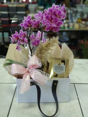 Box  mini orquídea e ferrero 